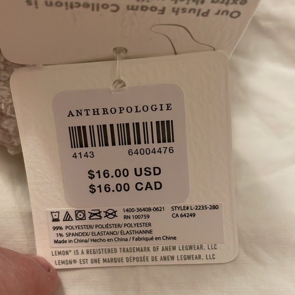 Anthropologie/Lemon NWT Plush Foam Low Cut Socks - Picture 6 of 6